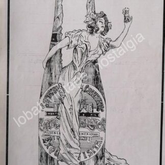 CARTEL ANTIGUO ORIGINAL DE CERVEZA CARTA BLANCA 1910 PILSENER / MUY RARO