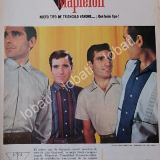 CARTEL ANTIGUO ORIGINAL DE ALDO MONTI Y CAMISAS MAPLETON 1965 /FEP 6