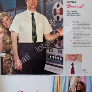 CARTEL ANTIGUO ORIGINAL DE JORGE LAVAT Y CAMISAS MARISCAL 1968 / FEP 2