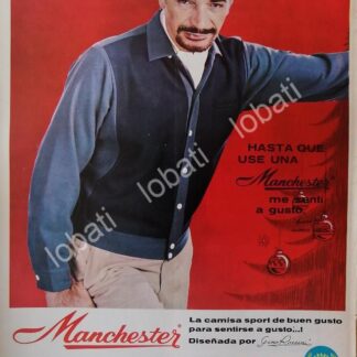 CARTEL ANTIGUO ORIGINAL DE MAURICIO GARCES Y CAMISAS MANCHESTER 1968 /FEP 14