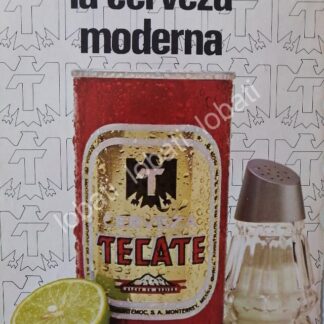 CARTEL ANTIGUO ORIGINAL DE CERVEZA TECATE 1975 / MINI CARTEL /12
