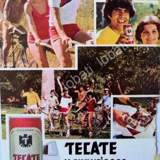 CARTEL ANTIGUO ORIGINAL DE CERVEZA TECATE 1982 / MINI CARTEL /10