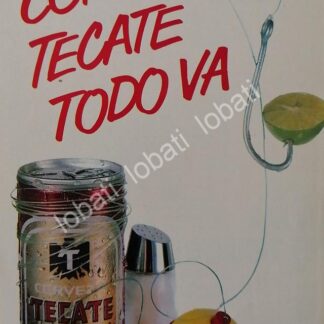CARTEL ANTIGUO ORIGINAL DE CERVEZA TECATE 1986 / MINI CARTEL /7