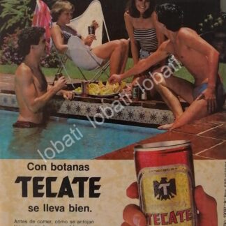 CARTEL ANTIGUO ORIGINAL DE CERVEZA TECATE 1986 / MINI CARTEL /6