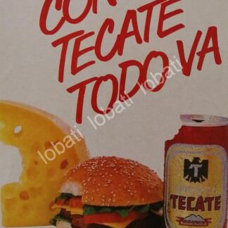 CARTEL ANTIGUO ORIGINAL DE CERVEZA TECATE 1986 / MINI CARTEL /5