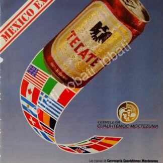 CARTEL ANTIGUO ORIGINAL DE CERVEZA TECATE 1980 / MINI CARTEL /3