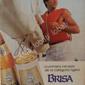 CARTEL ANTIGUO ORIGINAL DE CERVEZA BRISA 1980 MINI CARTEL LA PRIMERA CERVEZA LIGHT /6