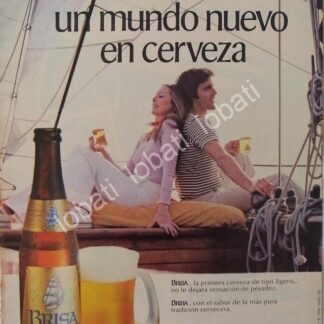 CARTEL ANTIGUO ORIGINAL DE CERVEZA BRISA 1980 MINI CARTEL LA PRIMERA CERVEZA LIGHT /5