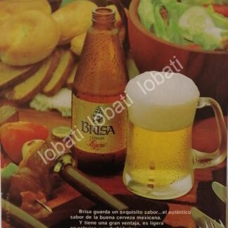 CARTEL ANTIGUO ORIGINAL DE CERVEZA BRISA 1970s MINI CARTEL LA PRIMERA CERVEZA LIGHT