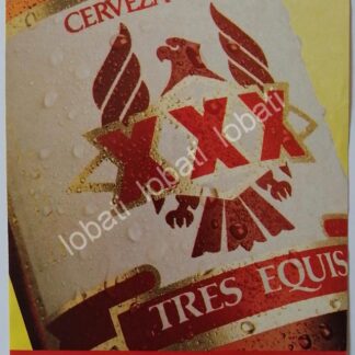 CARTEL ANTIGUO ORIGINAL DE CERVEZA XXX TRES EQUIS 1960s