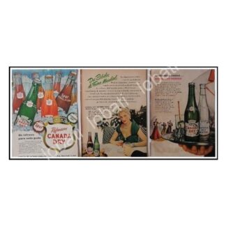 CARTEL ANTIGUO ORIGINAL DE SET DE 3 MINI CARTELES REFRESCOS CANADA DRY 1940s