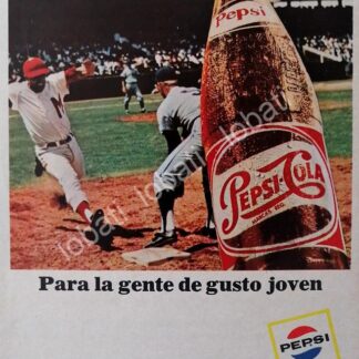 CARTEL ANTIGUO ORIGINAL DE MINI CARTEL PEPSI 1966 BEISBOL /L50