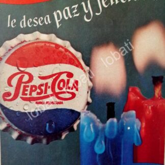 CARTEL ANTIGUO ORIGINAL DE MINI CARTEL PEPSI NAVIDAD DE 1967 / RARO
