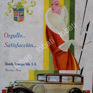 CARTEL ANTIGUO ORIGINAL DE AUTOS MARMON 8, ART NOUVEAU 1930 DIBUJO DE G. FANILLI