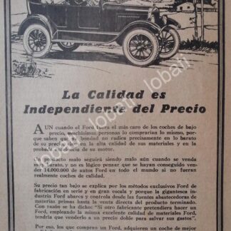 CARTEL ANTIGUO ORIGINAL DE AUTOS FORD DOBLE FAETON 1926 /125