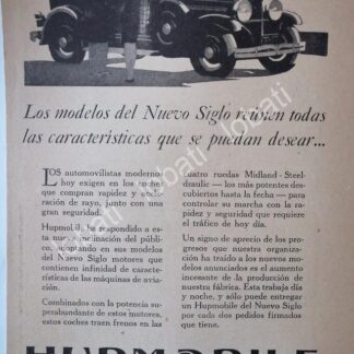 CARTEL ANTIGUO ORIGINAL DE AUTOS HUPMOBILE SEDAN 1927 /121