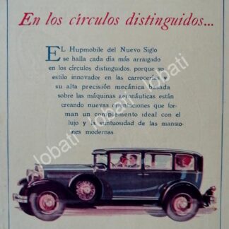 CARTEL ANTIGUO ORIGINAL DE AUTOS HUPMOBILE SEDAN /119