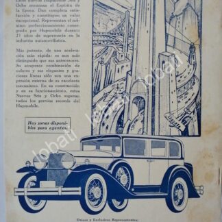 CARTEL ANTIGUO ORIGINAL DE AUTOS HUPMOBILE SEDAN 1927 /117