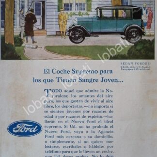 CARTEL ANTIGUO ORIGINAL DE AUTOS FORD SEDAN FORODOR 1927 /116 / RARO