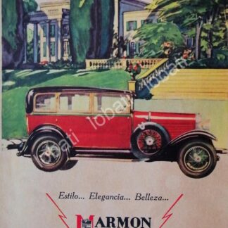 CARTEL ANTIGUO ORIGINAL DE AUTOS MARMON 8 EN LINEA 1927 /114 MUY RARO