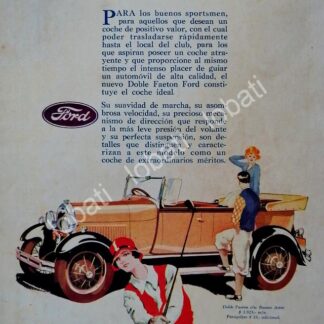 CARTEL ANTIGUO ORIGINAL DE AUTOS FORD DOBLE FAETON 1927 /113 RARO