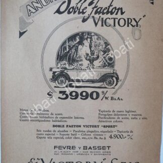 CARTEL ANTIGUO ORIGINAL DE AUTOS DODGE BROTHER VICTORIA SEIS 1927 /113
