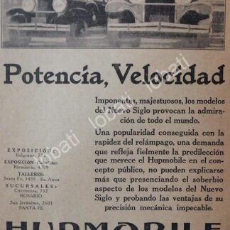 CARTEL ANTIGUO ORIGINAL DE AUTOS HUPMOBILE 1927 /112