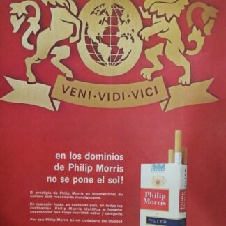 CARTEL ANTIGUO ORIGINAL DE CIGARROS PHILIP MORRIS 1970s /T272
