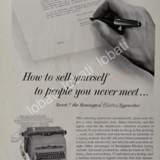 CARTEL ANTIGUO ORIGINAL DE MAQUINAS DE ESCRIBIR REMINGTON ELECTRICA 1953 /20