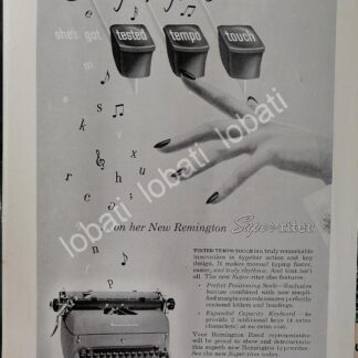 CARTEL ANTIGUO ORIGINAL DE MAQUINAS DE ESCRIBIR REMINGTON SUPER RITER 1950s /19