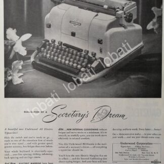 CARTEL ANTIGUO ORIGINAL DE MAQUINAS DE ESCRIBIR UNDERWOOD ALL ELECTRIC 1950 /32