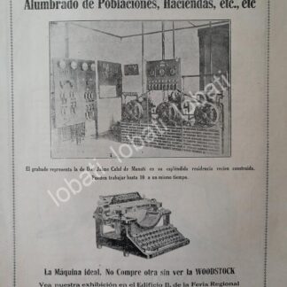 CARTEL ANTIGUO ORIGINAL DE MAQUINAS DE ESCRIBIR WOODSTOCK - 1919 /26/ MUY RARO