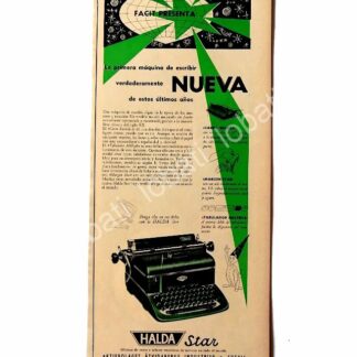 CARTEL ANTIGUO ORIGINAL DE MAQUINAS DE ESCRIBIR HALDA STAR 1950s /17
