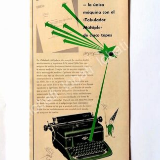 CARTEL ANTIGUO ORIGINAL DE MAQUINAS DE ESCRIBIR HALDA STAR 1950s /16