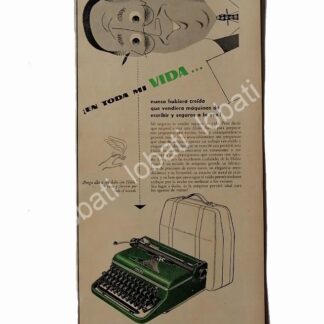 CARTEL ANTIGUO ORIGINAL DE MAQUINAS DE ESCRIBIR HALDA PORTATIL 1950s /15