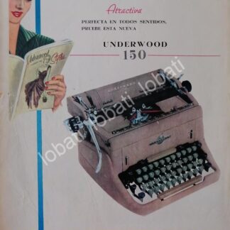 CARTEL ANTIGUO ORIGINAL DE MAQUINA DE ESCRIBIR UNDERWOOD 150 1950s /9