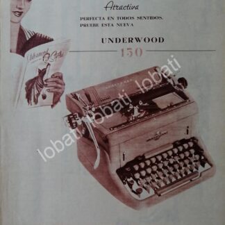 CARTEL ANTIGUO ORIGINAL DE MAQUINA DE ESCRIBIR UNDERWOOD 150 1950s /8