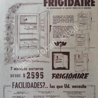 CARTEL ANTIGUO ORIGINAL DE AFICHE DE REFRIGERADOR FRIGADAIRE 1957 /6