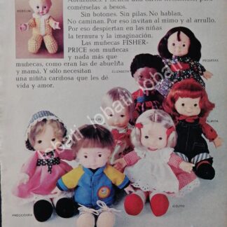 CARTEL ANTIGUO ORIGINAL DE MUÑECAS PHISHER PRICE, PEPITO, CARLIN Y OTROS 1982 PLASTIMARX