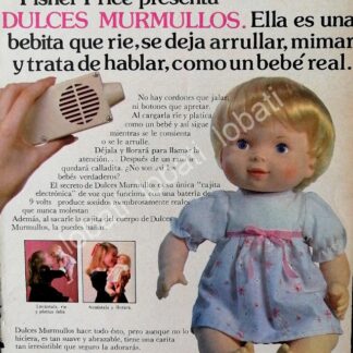 CARTEL ANTIGUO ORIGINAL DE MUÑECA DULCES MURMULLOS, PHISHER PRICE 1982 PLASTIMARX 2