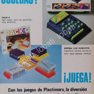 CARTEL ANTIGUO ORIGINAL DE JUGUETES PLASTIMARX 1982 RACK-O & NUMEROS