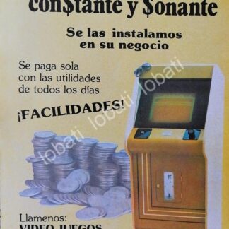 CARTEL ANTIGUO ORIGINAL DE MAQUINITAS DE VIDEO JUEGOS ARCADE 1984
