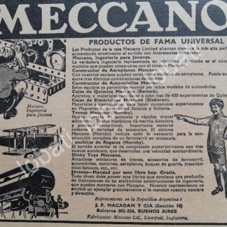 CARTEL ANTIGUO ORIGINAL DE JUGUETES MECCANO 1930 / MUY RARO
