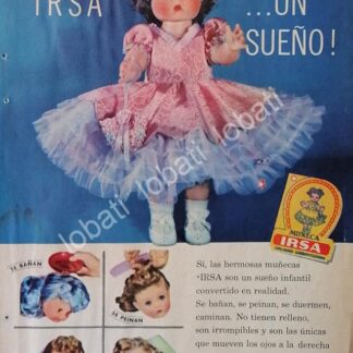 CARTEL ANTIGUO ORIGINAL DE MUÑECAS IRSA. 1953 INDUSTRIAS RUBIO / MUY RARO