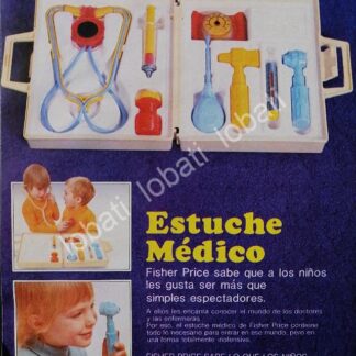 CARTEL ANTIGUO ORIGINAL DE ESTUCHE MEDICO PHISHER PRICE & PLASTIMARX 1982