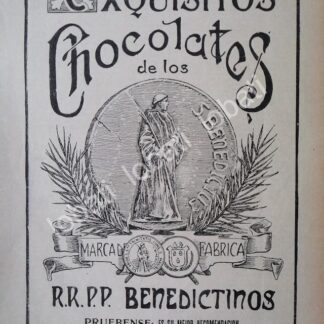 CARTEL ANTIGUO ORIGINAL DE CHOCOLATES BENEDICTINOS 1913 /4 MUY RARO