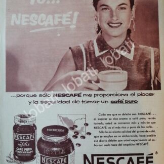CARTEL ANTIGUO ORIGINAL DE CAFE NESCAFE 1956 /43
