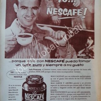 CARTEL ANTIGUO ORIGINAL DE EL TORERO LUIS PROCUNA Y CAFE NESCAFE 1957 /CF61 / FEP