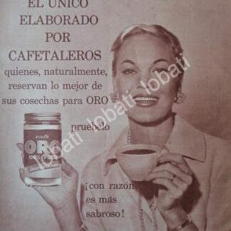 CARTEL ANTIGUO ORIGINAL DE CAFE ORO 1958 /51 CAFES DE MEXICO S.A