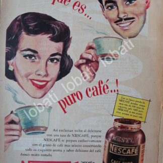 CARTEL ANTIGUO ORIGINAL DE CAFE NESCAFE 1953 (NESTLE) /47